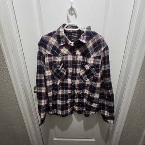 Jachs Red and Blue Lined Plaid Shirt